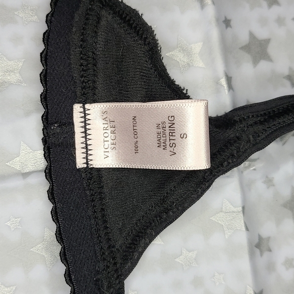 RARE VINTAGE Victoria's Secret V-String Sz S Black - Picture 6 of 7